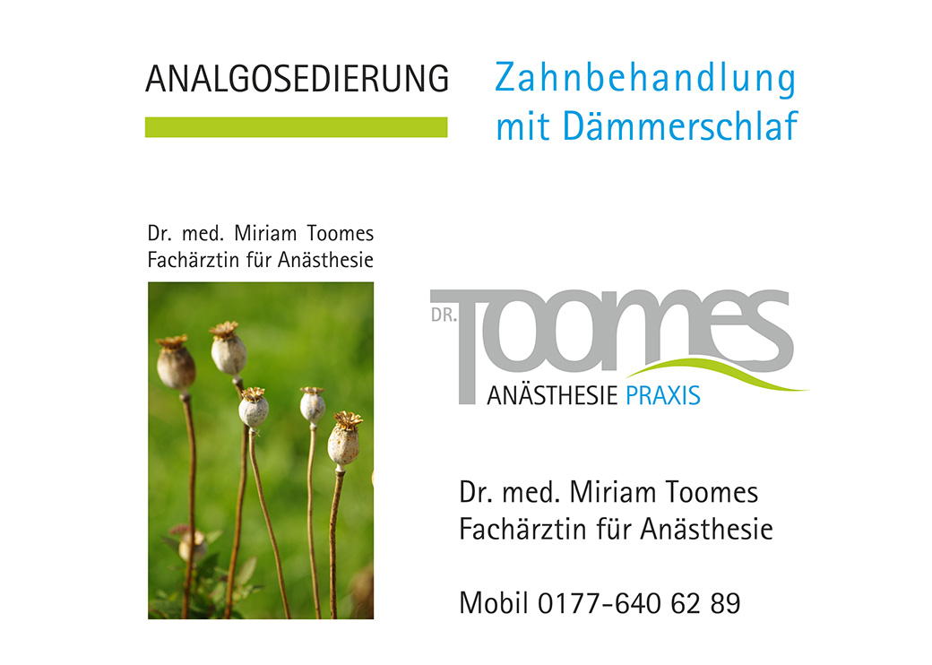Dr. Toomes - Anästhesie Praxis - ANALGOSEDIERUNG